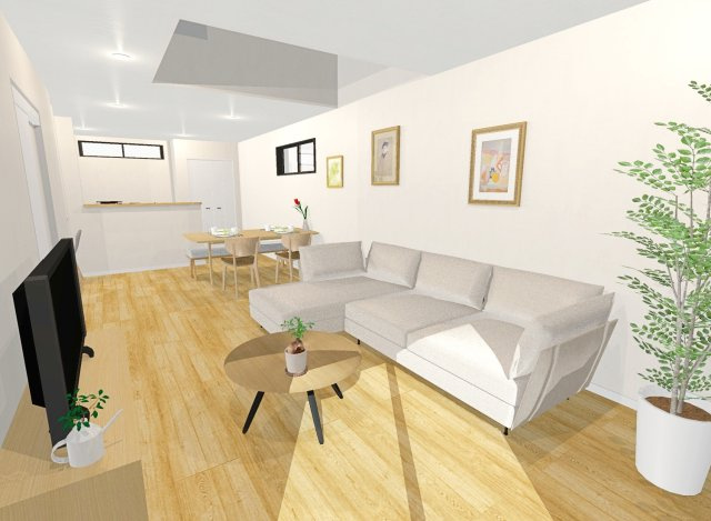 安満西の町　メインプラン　建築条件付き土地の完成予想図