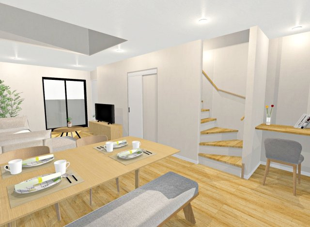 安満西の町　メインプラン　建築条件付き土地の完成予想図