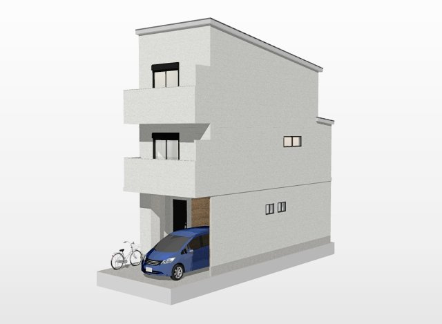 安満西の町　メインプラン　建築条件付き土地の外観パース