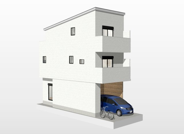 安満西の町　メインプラン　建築条件付き土地の外観パース