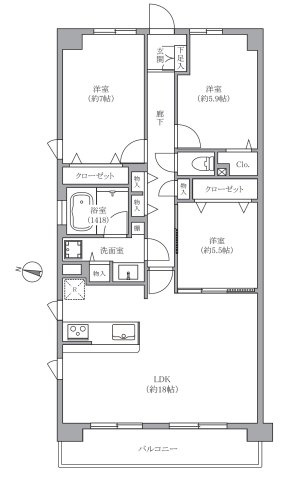 【間取り】 | 【仲介手数料無料】ライオンズマンション習志野台壱番館 | 仲介O円団では掲載物件以外も仲介手数料無料にてご購入いただけます！