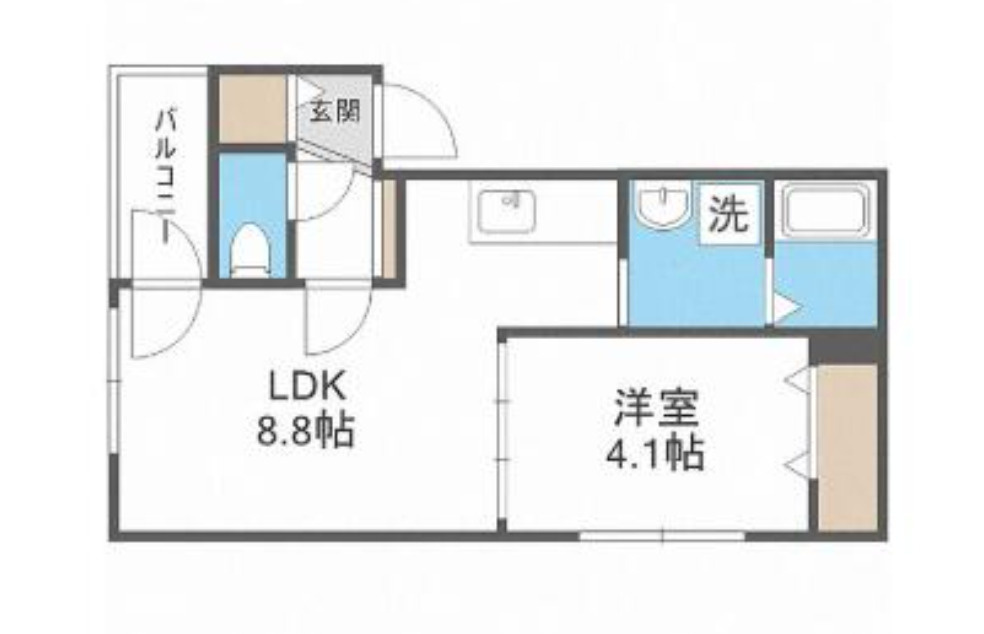 札幌市中央区南二十二条西8丁目　一棟マンション　築4年の間取り