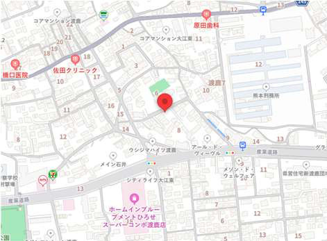 よかタウン／中央区渡鹿7丁目１期／１号棟の地図