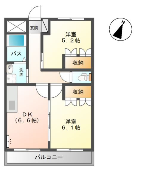 フィオーレツカサⅡの間取り