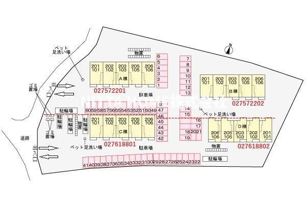 ハーモニー福知山　Ｄ棟の区画図|外部トランクは無料で使用OK★平面図です。