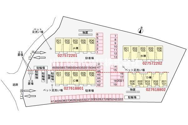 ハーモニー福知山　Ｄ棟の区画図|平面図です。