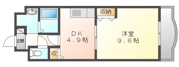 シオン北長瀬の間取り