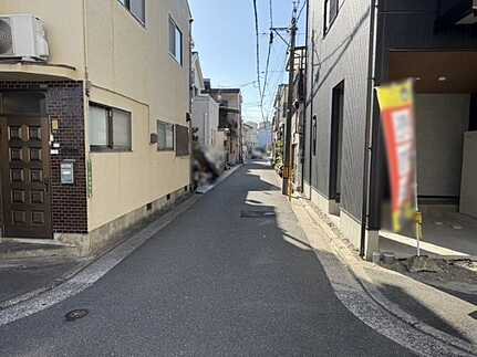 広島市中区江波栄町の前面道路含む現地写真