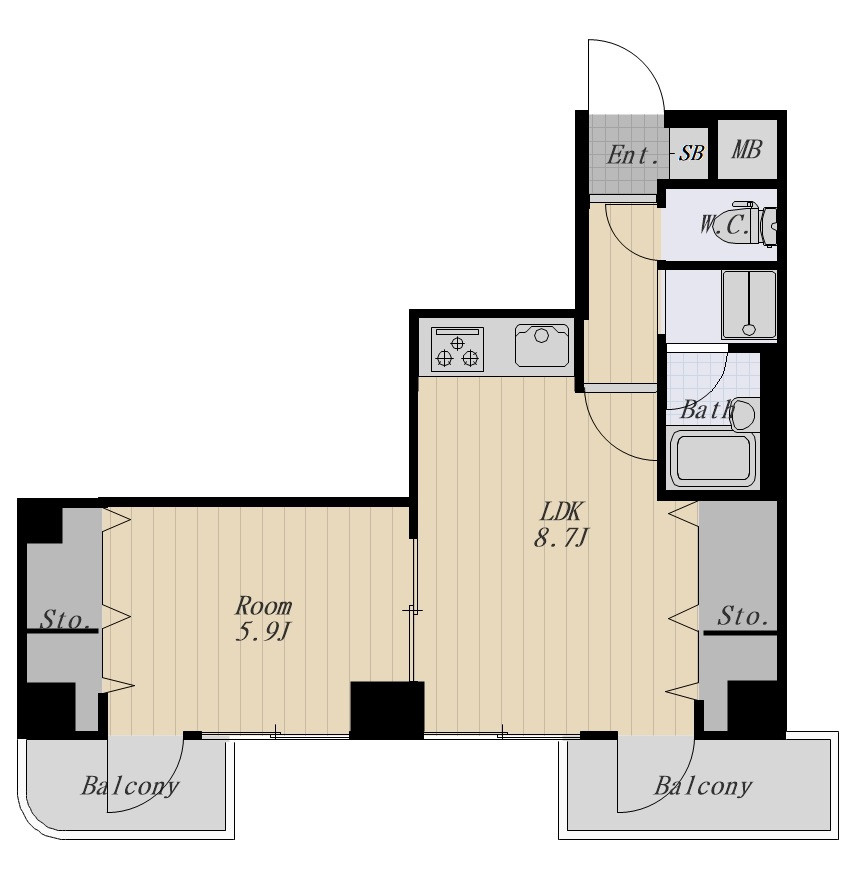 スカイライフハイツ 302号室の間取り