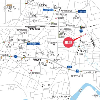 LIGNAGE あきる野二宮 24-1期 全2棟 2号棟の地図|あきる野市二宮1416-4