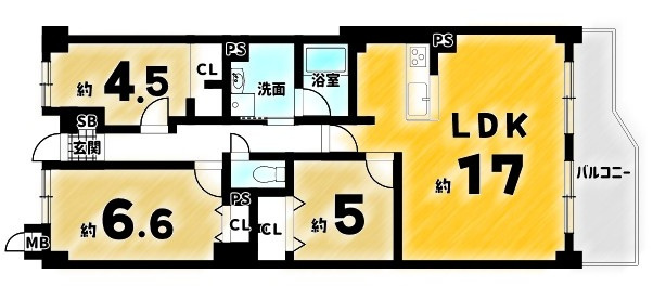 エルシティ桃山筑前の間取り