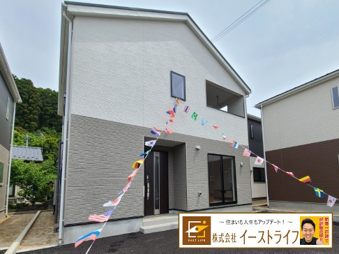 【新築戸建】　いわき市後田町第3の外観|2号棟外観写真　いつでもご案内いたします！お気軽にお問い合わせください。（担当：梶田）