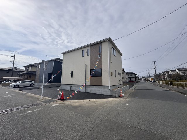 【新築戸建】　いわき市常磐西郷町第9　ラスト1棟の前面道路含む現地写真|２号棟写真　２方向道路の角地です。