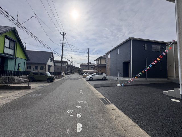 【新築戸建】　いわき市常磐西郷町第9　ラスト1棟の前面道路含む現地写真|前面道路含む現地写真です