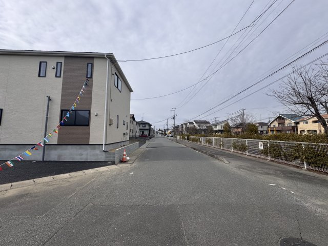 【新築戸建】　いわき市常磐西郷町第9　ラスト1棟の前面道路含む現地写真|前面道路含む現地写真です
