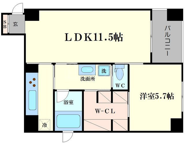 ルクレ堺筋本町レジデンスの間取り