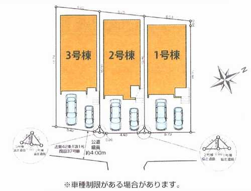 寒川町岡田1期　新築戸建全3棟　2号棟の区画図
