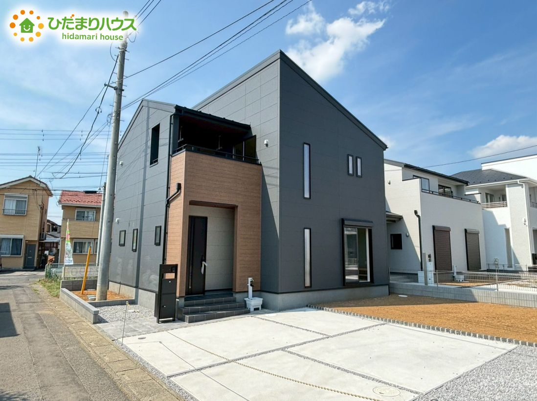 行田市長野3丁目　新築一戸建て　リーブルガーデン　01の外観|デザイナーズのようなお洒落な外観です(^^♪			