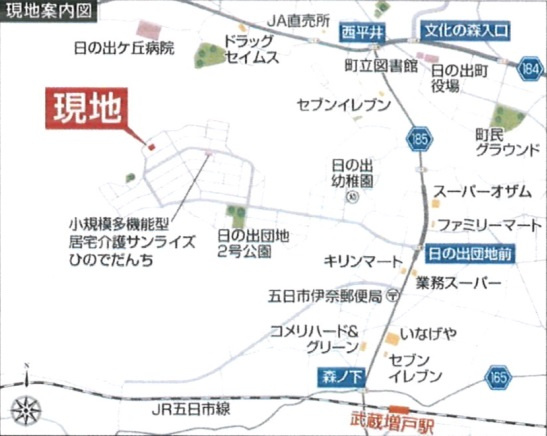日の出町平井　売地の地図