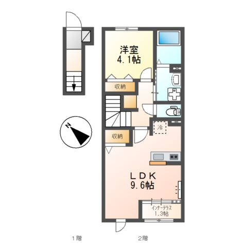 【間取り】 | N Anchorage | １LDKのお部屋です
