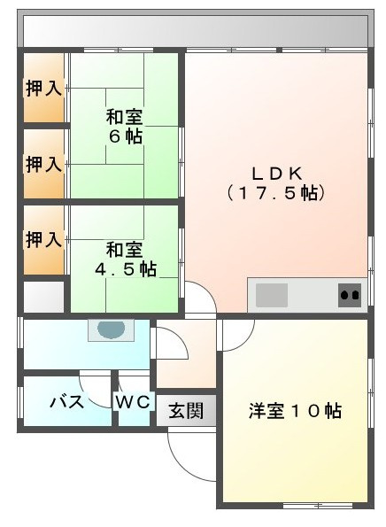呉市中央３丁目の賃貸マンションの間取り