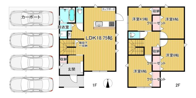 柳川市本町の中古一戸建の間取り