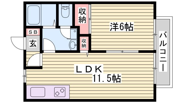 サンライフ森の西Ｂ棟の間取り