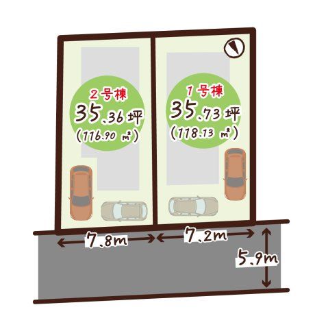 醍醐大高町２区画　２号棟の区画図|＼＼ ！新規分譲２区画！ ／／