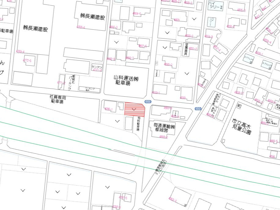 都城市高木町の売地の土地図