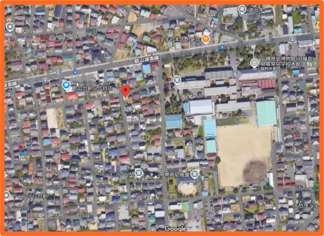 【中古】郡山市台新２丁目　　　　開成小学校、郡山第１中学校の地図|案内図