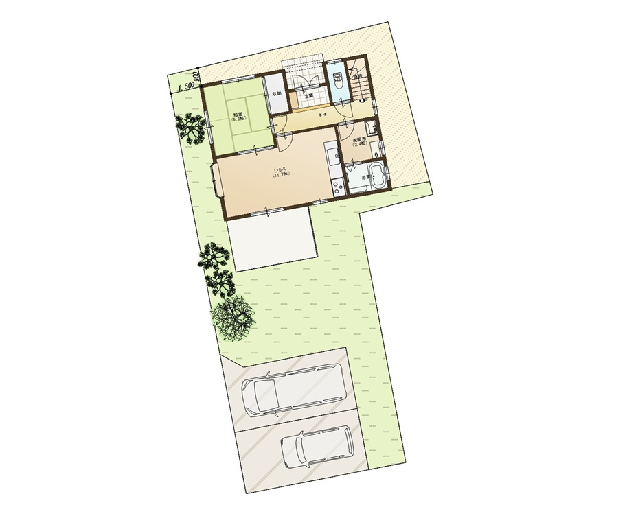 【中古】郡山市台新２丁目　　　　開成小学校、郡山第１中学校の区画図
