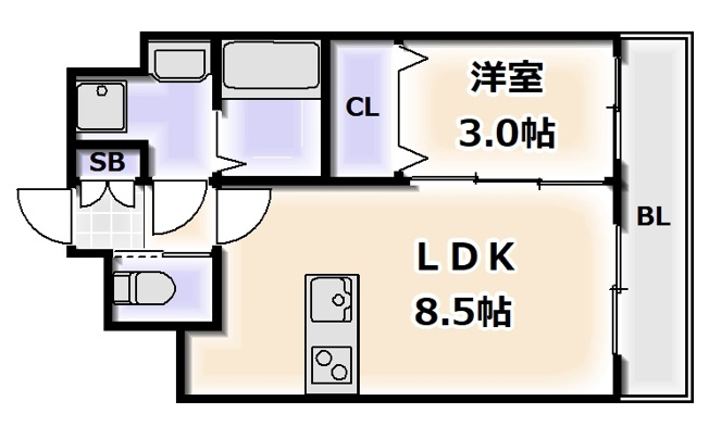 【間取り】 | レオンコンフォート難波ブラン