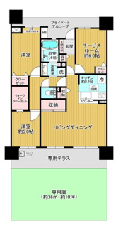 【間取り】 | ミックスガーデンウィズ柏の葉 | 広々とした専用庭付きの2SLDK！
