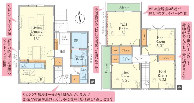 流山市加2丁目　新築戸建　全1棟の間取り|家族が多くても安心の4LDKの邸宅です