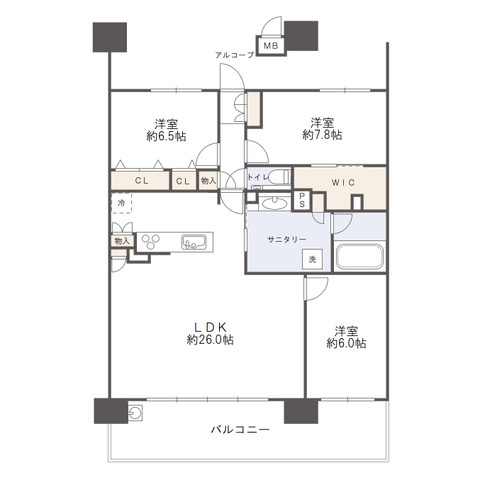 グラディス高松ザ・タワーの間取り