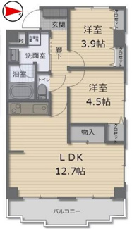 【間取り】 | サンロイヤル南園田 | 単身様からお二人様におすすめの２LDKの 間取りです♪3方角部屋で明るく開放的な室内です！！全てのお部屋に窓がございます！！
