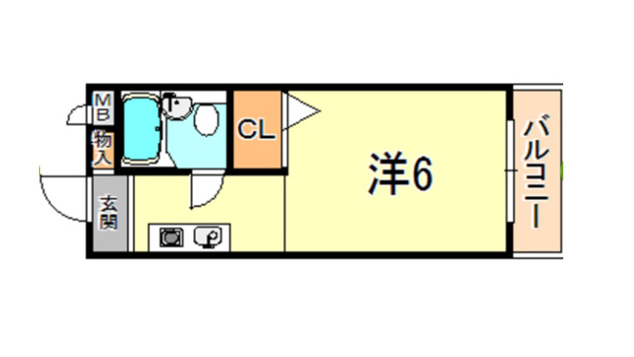 神戸市垂水区塩屋町3丁目　ワンルームマンションの間取り