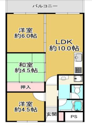 【間取り】 | 御影プライムハイツ
