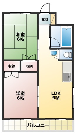 清風マンションの間取り|2LDKの間取りです