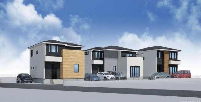 新築／富士見市水子6期　全3棟の外観パース