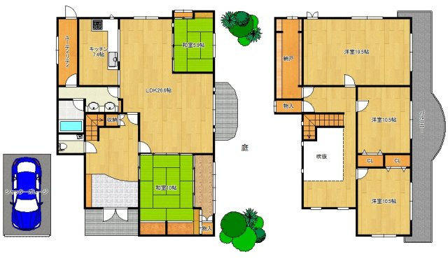槇塚台３丁　中古一戸建の間取り|土地約１１５．３８坪のゆとりある敷地でのびのび新生活をここではじめませんか♪
