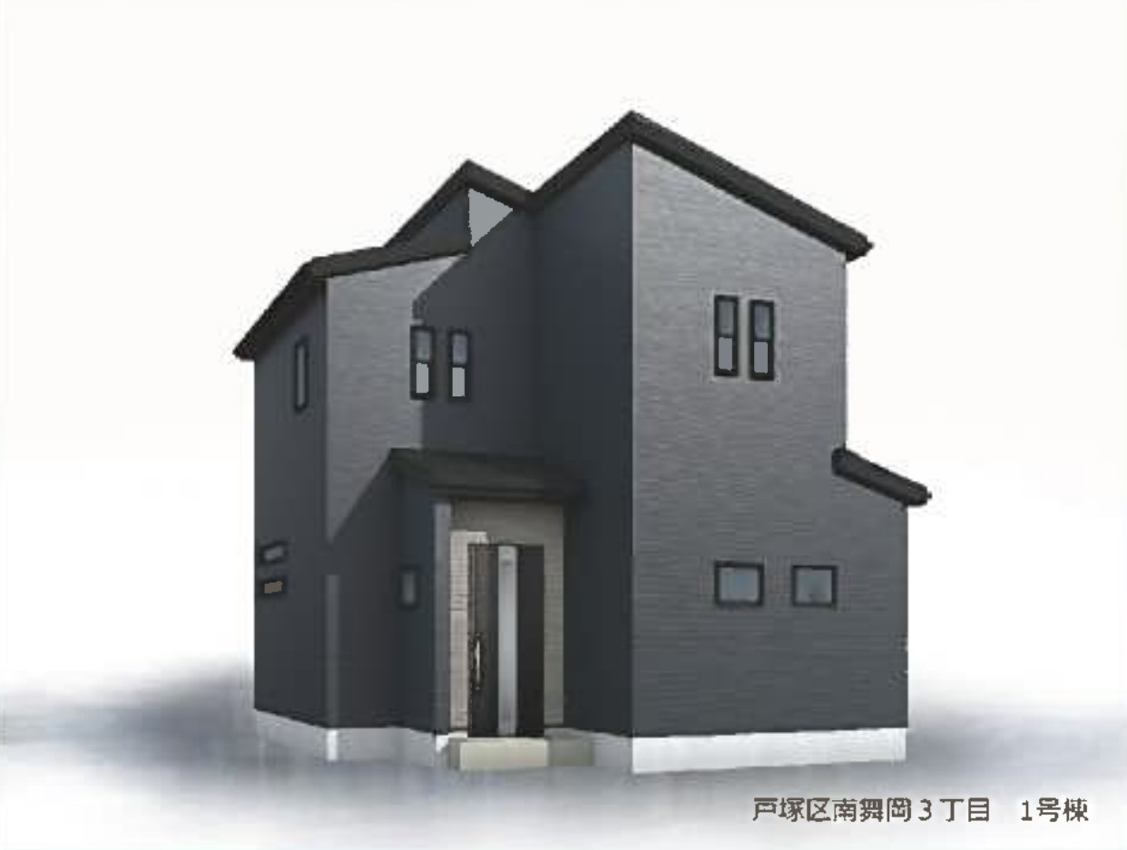 横浜市戸塚区南舞岡3丁目　新築戸建【仲介手数料無料】カースペース2台の外観パース