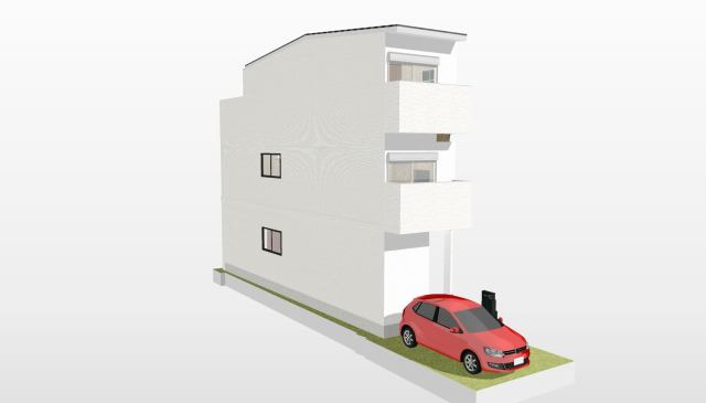 【新築戸建】向日市物集女町五ノ坪「洛西口駅」2LDK+Sの外観パース