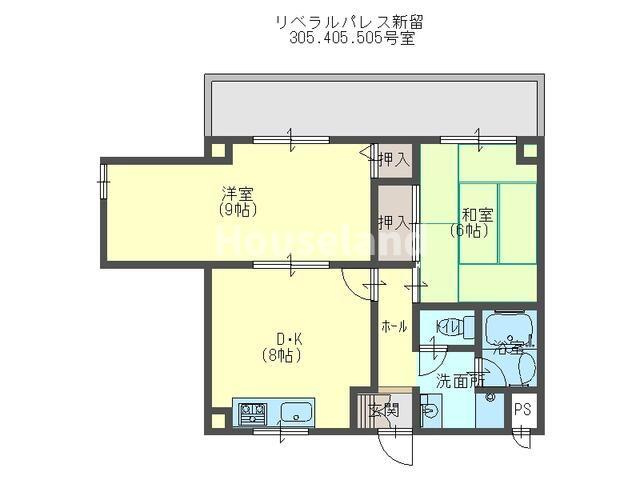 リベラルパレス新留の間取り
