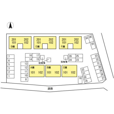 リビングタウン万々 C棟の区画図