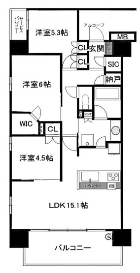 【間取り】 | クレヴィア京都西院 | 専有面積72.82㎡
