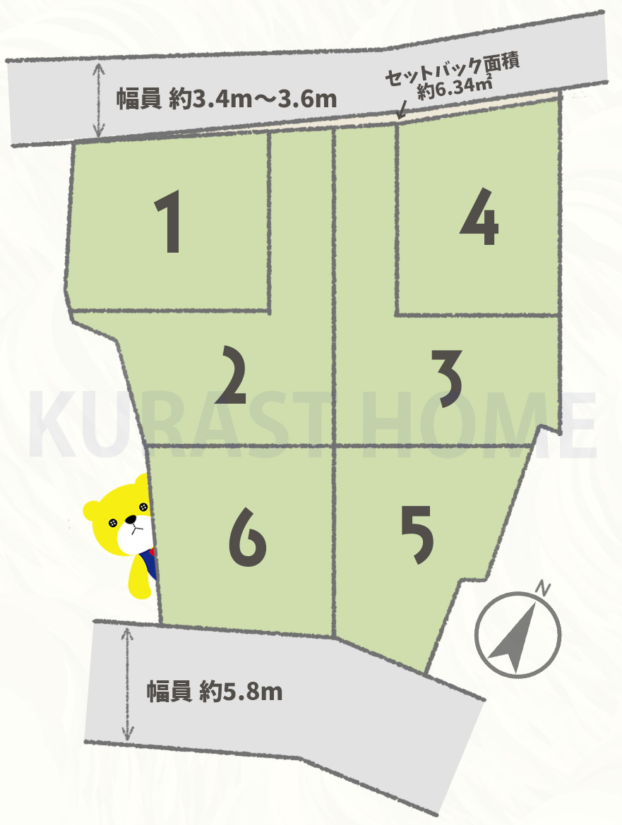 京都市西京区松室荒堀町　新築戸建の区画図