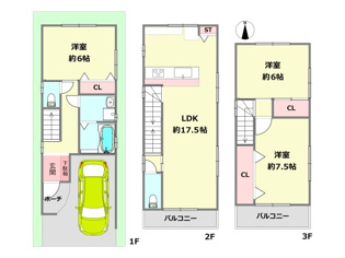 土地図＋建物プラン例