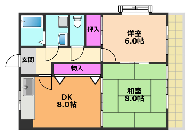 【間取り】 | ハイツニシタニ