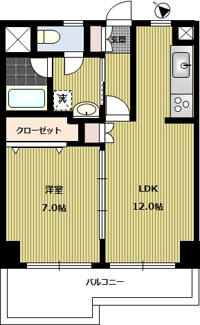 【間取り】 | ペルレ上野毛 | 収納豊富な1LDK！42.35㎡です！
